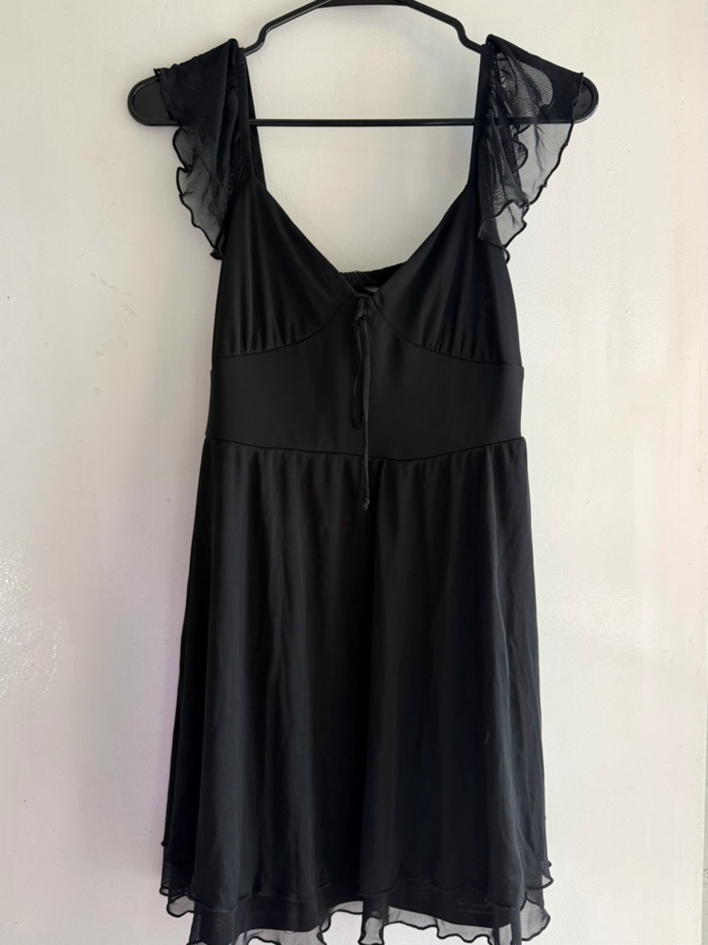 Wild Fable_ Baby Doll Black Ruffle Dress